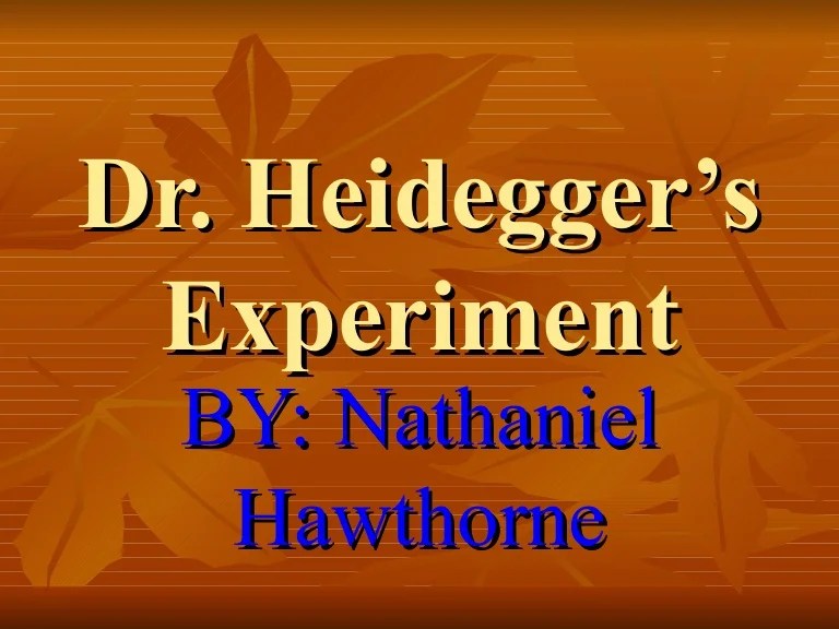 Symbols in dr heidegger's experiment