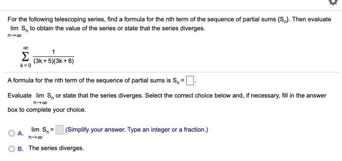 Evaluate the series or state that it diverges